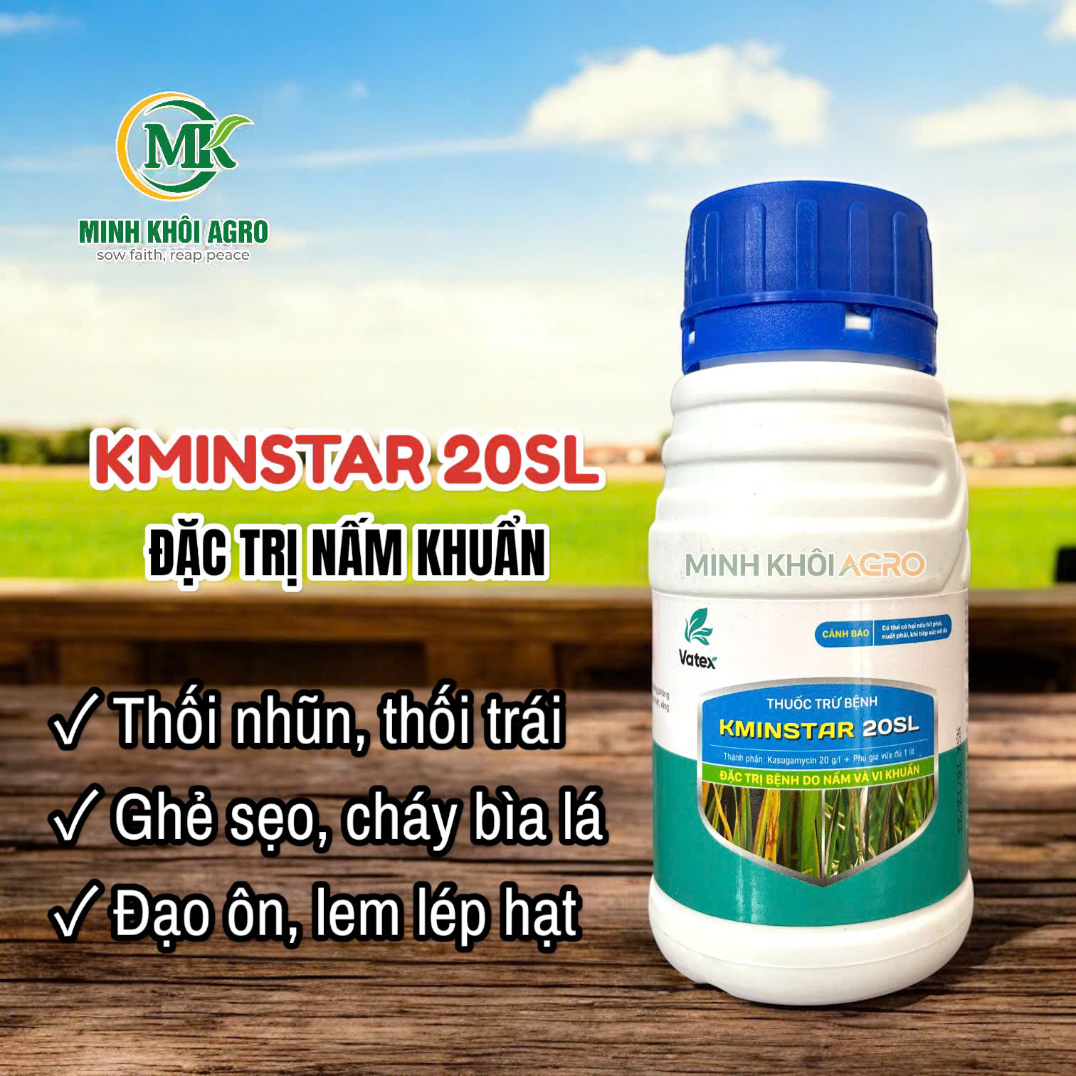 Thuốc trừ bệnh Kminstar 20SL - Chai 250ml 